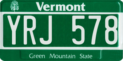 VT license plate YRJ578