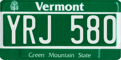 VT license plate YRJ580