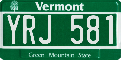 VT license plate YRJ581