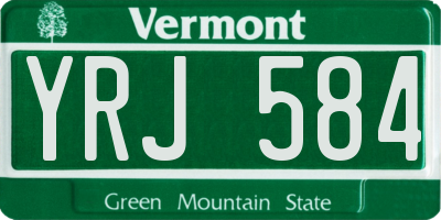 VT license plate YRJ584