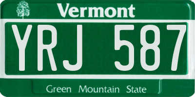 VT license plate YRJ587