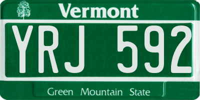 VT license plate YRJ592