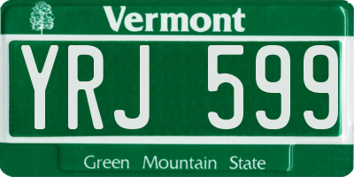 VT license plate YRJ599
