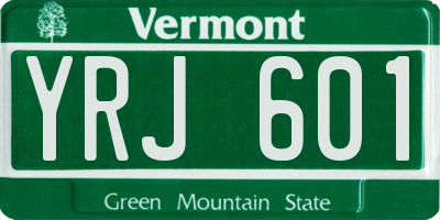 VT license plate YRJ601
