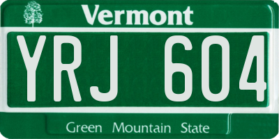 VT license plate YRJ604
