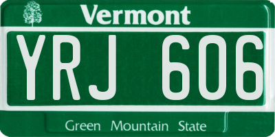 VT license plate YRJ606