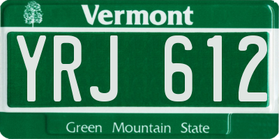 VT license plate YRJ612