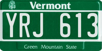 VT license plate YRJ613