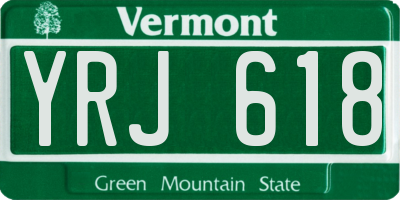 VT license plate YRJ618