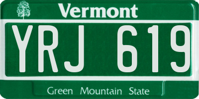 VT license plate YRJ619