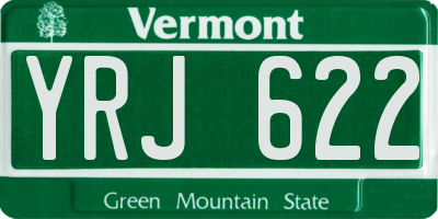 VT license plate YRJ622