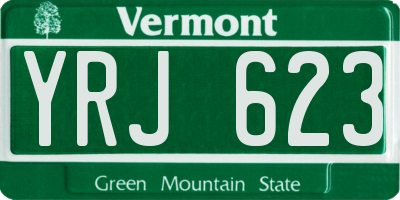 VT license plate YRJ623