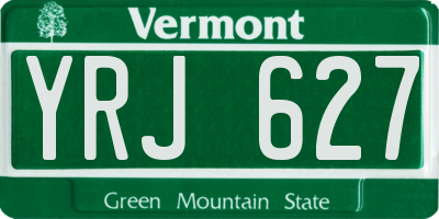 VT license plate YRJ627