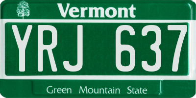 VT license plate YRJ637