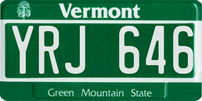 VT license plate YRJ646