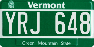 VT license plate YRJ648