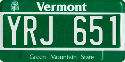 VT license plate YRJ651