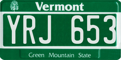 VT license plate YRJ653