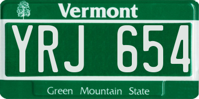 VT license plate YRJ654