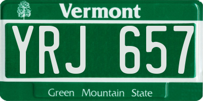 VT license plate YRJ657