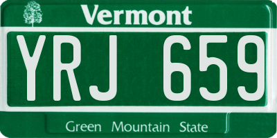 VT license plate YRJ659