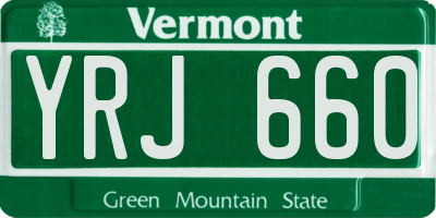 VT license plate YRJ660