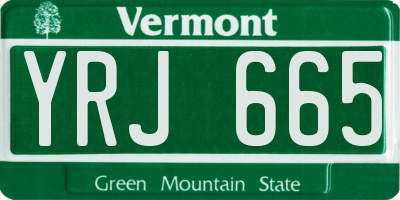 VT license plate YRJ665