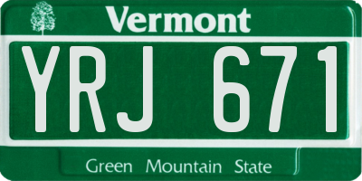 VT license plate YRJ671