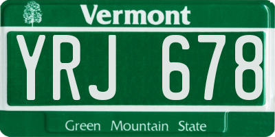 VT license plate YRJ678