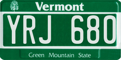 VT license plate YRJ680