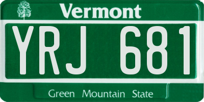 VT license plate YRJ681