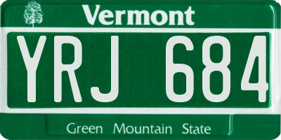 VT license plate YRJ684
