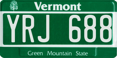 VT license plate YRJ688