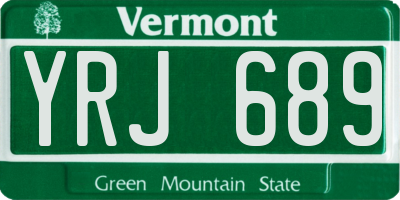 VT license plate YRJ689