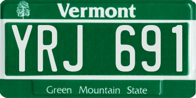 VT license plate YRJ691