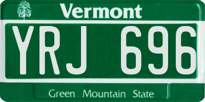 VT license plate YRJ696