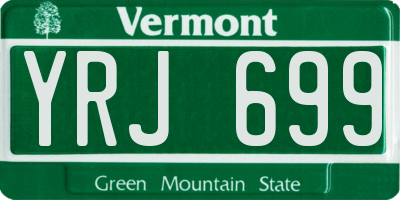 VT license plate YRJ699