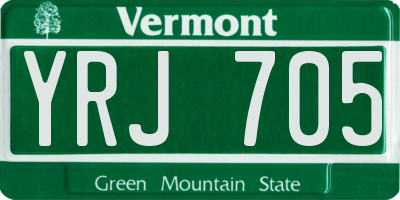 VT license plate YRJ705