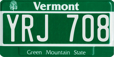 VT license plate YRJ708