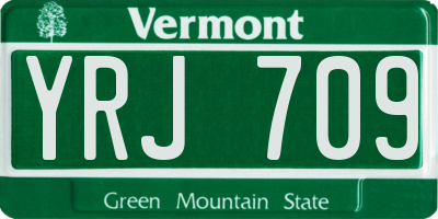 VT license plate YRJ709
