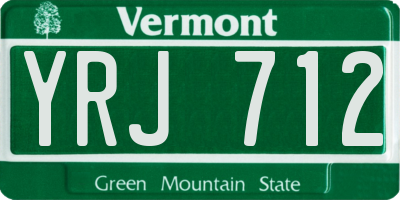 VT license plate YRJ712