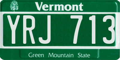 VT license plate YRJ713
