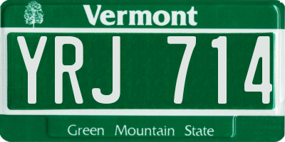 VT license plate YRJ714