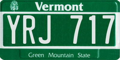 VT license plate YRJ717