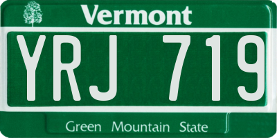 VT license plate YRJ719