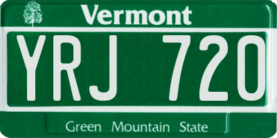 VT license plate YRJ720
