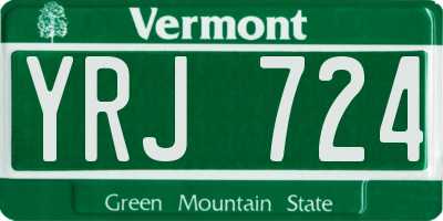 VT license plate YRJ724