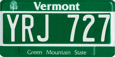VT license plate YRJ727