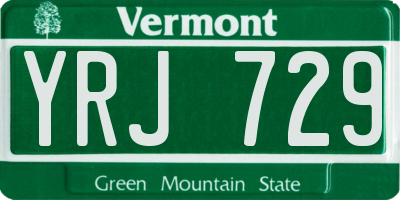 VT license plate YRJ729