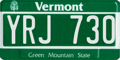 VT license plate YRJ730